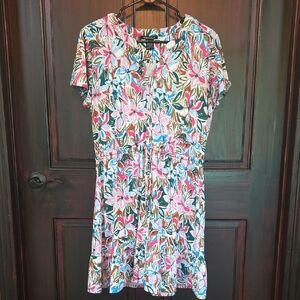 Robert Louis Pink and Green Floral Mini Dress